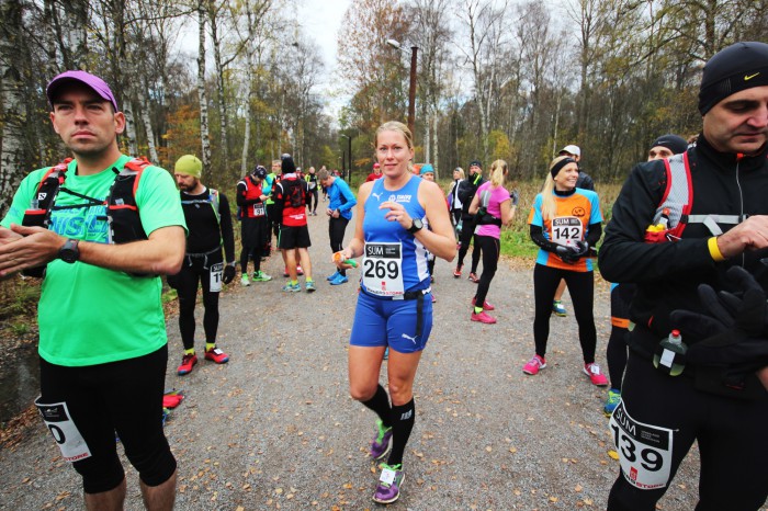 Frida Södermark innan start.